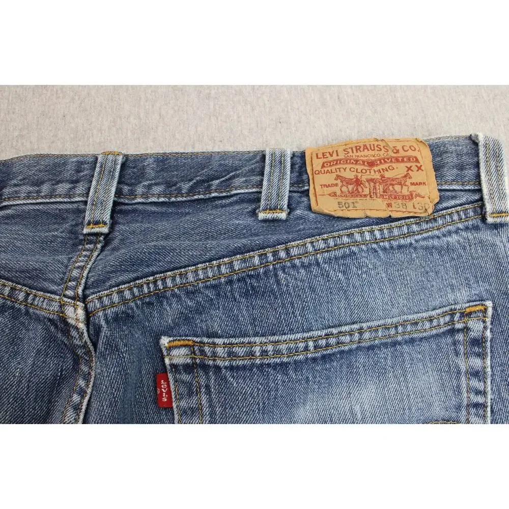 Levis‎ 501 Jeans Mens 38 X 30 Blue 100% Cotton Straight Leg Button Fly